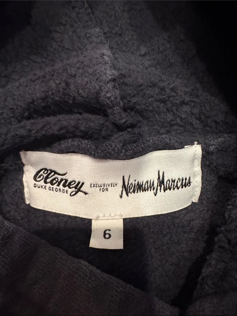 Kids size 6 Neiman Marcus city club x Cloney hoodie in navy